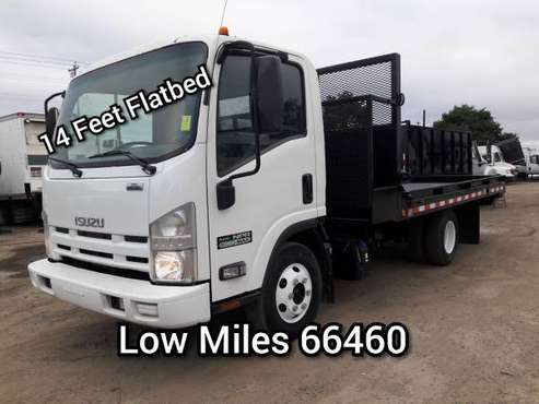 2014 ISUZU NPR 14 FEET FLATBED LOW MILES 66460 - - by for sale in San Jose, OR