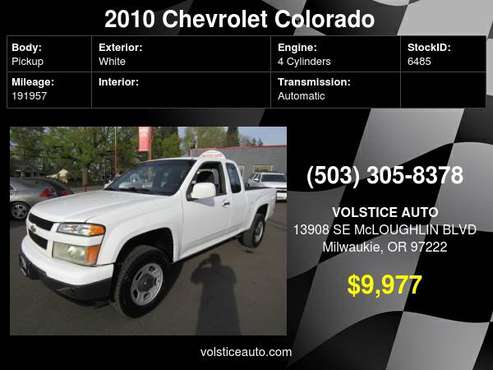 2010 Chevrolet Colorado Ext Cab 4X4 LS WHITE RUNS AWESOME - cars & for sale in Milwaukie, OR