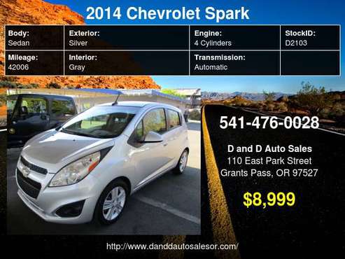 2014 Chevrolet Spark 5dr HB Man LS D AND D AUTO - - by for sale in Grants Pass, OR