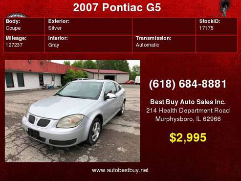 2007 Pontiac G5 Base 2dr Coupe Call for Steve or Dean for sale in Murphysboro, IL