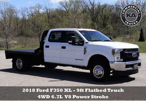 2018 Ford F350 XL - 9ft Flatbed - 4WD 6 7L V8 Power Stroke (C93294) for sale in Dassel, MN