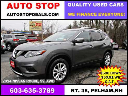 2014 NISSAN ROGUE SL, AWD, LEATHER, BOSE, NAVI-WE FINANCE EVERYONE!... for sale in Pelham, NH