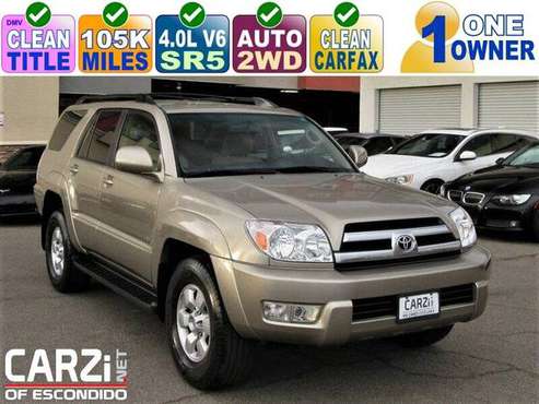 2005 Toyota 4Runner 1 Owner Clean Title 105K Miles 2WD Clean CarFax for sale in Escondido, CA