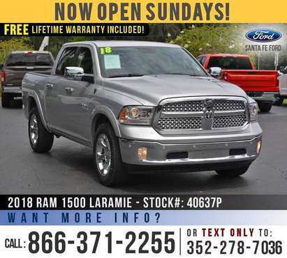2018 RAM 1500 LARAMIE 4WD *** Bluetooth, Leather Seats, Bedliner ***... for sale in Alachua, FL