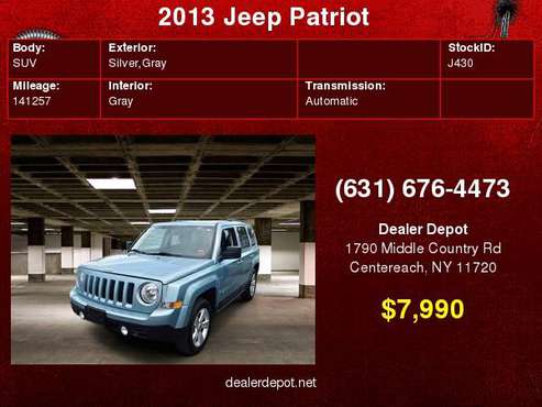 2013 Jeep Patriot 4WD 4dr Latitude for sale in Centereach, NY