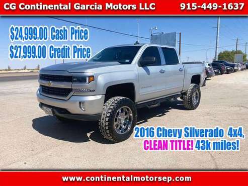 2016 Chevrolet Silverado 1500 1LT Crew Cab 4WD - cars & trucks - by... for sale in El Paso, TX