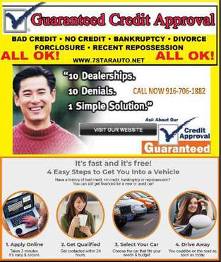 🚗 🚕 WE BUY / SELL/TRADE CARS =AUTO LOAN SPECIALIST =INSTANT APPROVAL for sale in Sacramento , CA