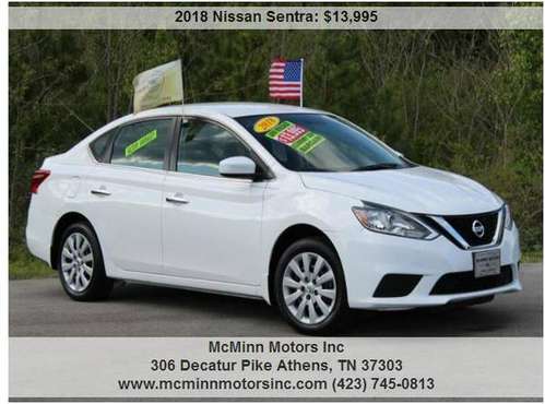 2018 Nissan Sentra S - One Owner! Low Miles! Backup Cam! Gets 38 for sale in Athens, TN