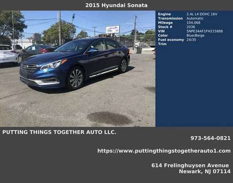 2015 Hyundai Sonata Sport - As Low As $500 Down! for sale in north jersey, NJ