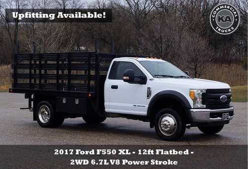 2017 Ford F550 XL - 12ft Flatbed - RWD 6 7L V8 Power Stroke (A05562) for sale in Dassel, MN