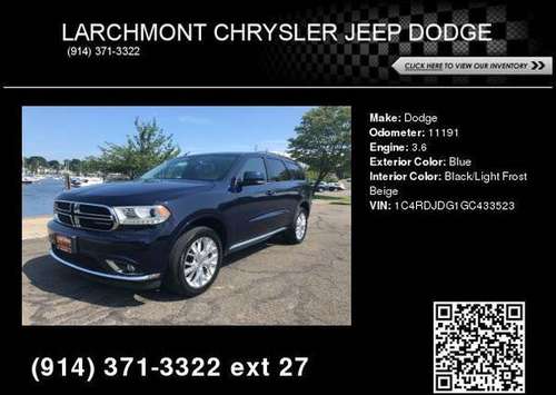 2016 Dodge Durango Limited for sale in Larchmont, NY