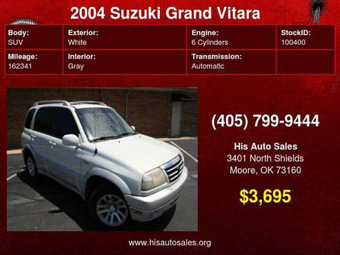 2004 Suzuki Grand Vitara 4dr Auto 2WD LX - cars & trucks - by dealer... for sale in MOORE, OK