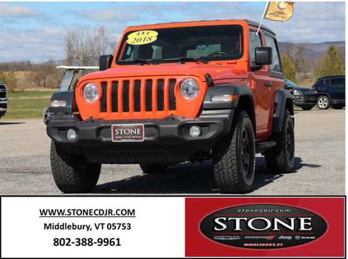 2018 JEEP WRANGLER SPORT CERTIFIED PRE-OWNED! - - by for sale in Middlebury, VT