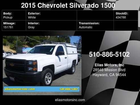 2015 Chevrolet Silverado 1500 Work Truck 4x2 2dr Regular Cab 6 5 ft for sale in Hayward, CA