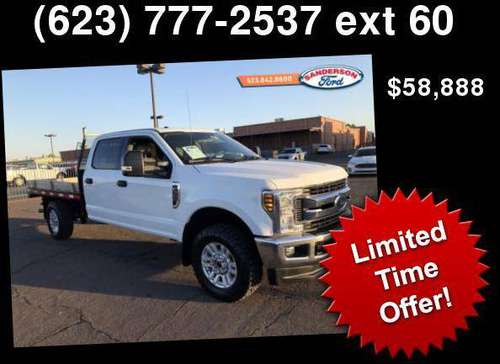 2018 Ford F-350 SRW XLT Crew Cab 4WD 8 Flat Bed White - cars & for sale in Glendale, AZ