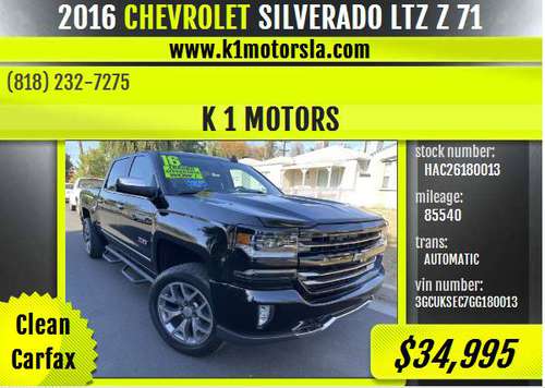 2016 Chevrolet/Silverado/Z 71 LTZ/BLACK/Must see/Clean for sale in Los Angeles, CA