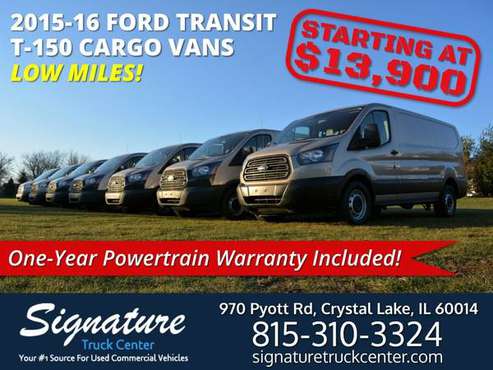 2015-16 Ford Transit T-150 Cargo Vans - ONE-YEAR POWERTRAIN WARRANTY... for sale in Crystal Lake, WI