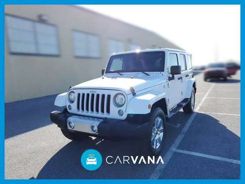 2017 Jeep Wrangler Unlimited Sahara Sport Utility 4D suv White for sale in Frederick, MD