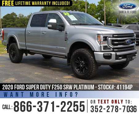 2020 Ford F250 SRW Platinum Tinted Windows - Leather Seats for sale in Alachua, FL