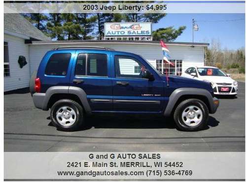 2003 Jeep Liberty Sport 4dr 4WD SUV 131803 Miles for sale in Merrill, WI