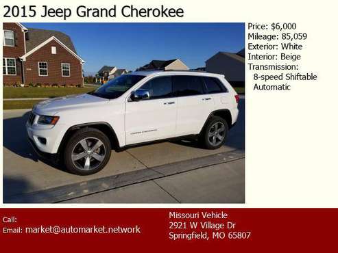 2015 Jeep Grand Cherokee White for sale in Dallas, TN