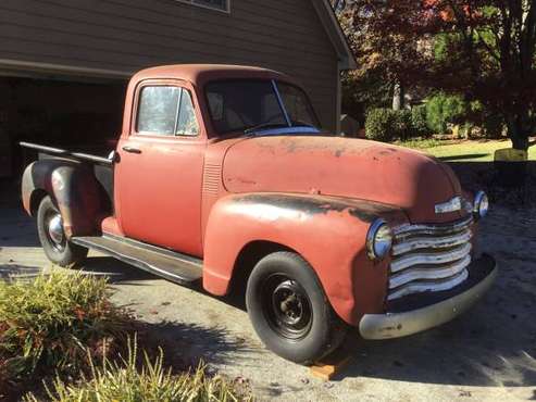 1953 Chevy 3100 three-window pickup for sale in Powder Springs, GA