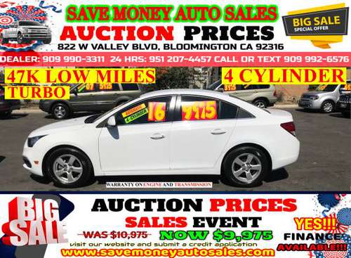 2016 CHEVY CRUZE LT>4 CYLDS>47K MILES>CALL 24HR for sale in BLOOMINGTON, CA