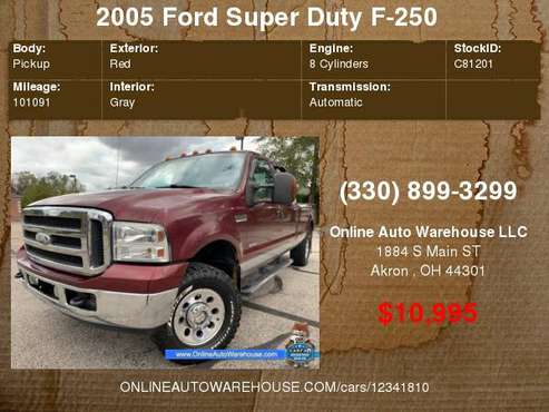2005 *Ford F250* *DIESEL POWERSTROKE* 4X4 CREW CAB LONG BED 101K ONLY for sale in Akron, OH