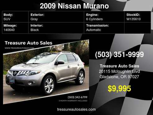 2009 Nissan Murano LE AWD 4dr SUV , Well Kept ,Leather , 2010 2011... for sale in Gladstone, OR