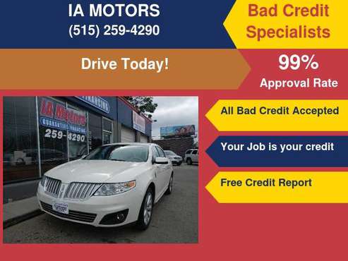 2009 LINCOLN MKS AWD*FR $499 DOWN GUARANTEED FINANCE *EVERYONE IS... for sale in Des Moines, IA