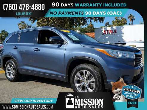 2015 Toyota Highlander XLE FOR ONLY $332/mo! - cars & trucks - by... for sale in Vista, CA
