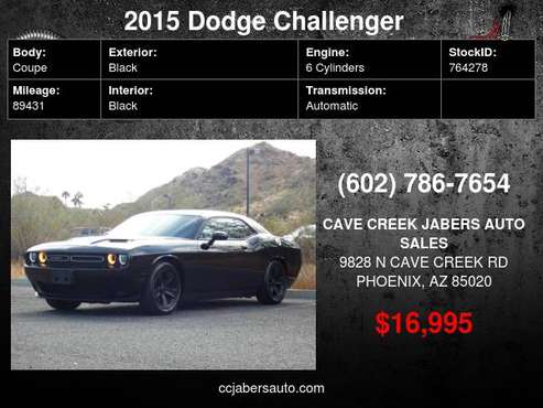 2015 Dodge Challenger 2dr Cpe SXT - cars & trucks - by dealer -... for sale in Phoenix, AZ