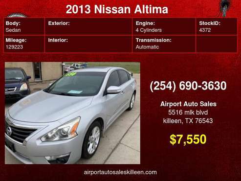 2013 Nissan Altima 4dr Sdn I4 2 5 S WE BUY CARS! for sale in Killeen, TX