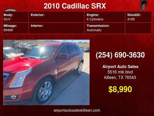 2010 Cadillac SRX FWD 4dr Performance Collection Low Miles! - cars &... for sale in Killeen, TX