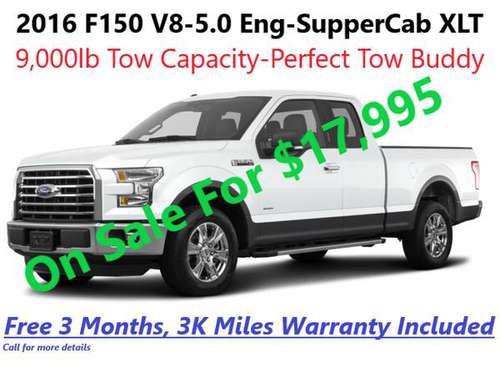 2016 FORD F150 XLT SUPPER CAB - V8-5.0 liter- 9000lb TOW CAPACITY -... for sale in Santa Cruz, CA