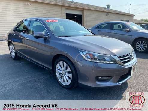 2015 HONDA ACCORD V6! HEATED LEATHER! SUNROOF! TOUCH SCREEN! - cars for sale in N SYRACUSE, NY