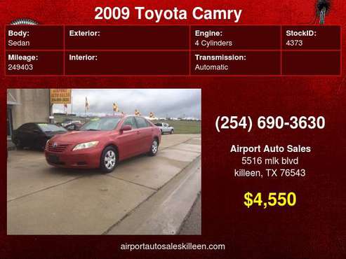 2009 Toyota Camry 4dr ! We Buy Cars! - - by dealer for sale in Killeen, TX