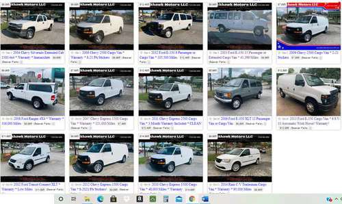 Over 25 Cargo Vans Available! Ford and Chevy - cars & trucks - by... for sale in Beaver Falls, OH