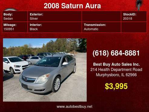 2008 Saturn Aura XR 4dr Sedan Call for Steve or Dean - cars & trucks... for sale in Murphysboro, IL