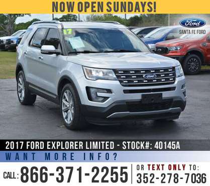 2017 FORD EXPLORER LIMITED *** SYNC, Touchscreen, Leather *** - cars... for sale in Alachua, FL