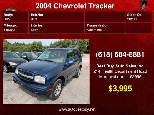 2004 Chevrolet Tracker LT 4WD 4dr SUV Call for Steve or Dean - cars... for sale in Murphysboro, IL