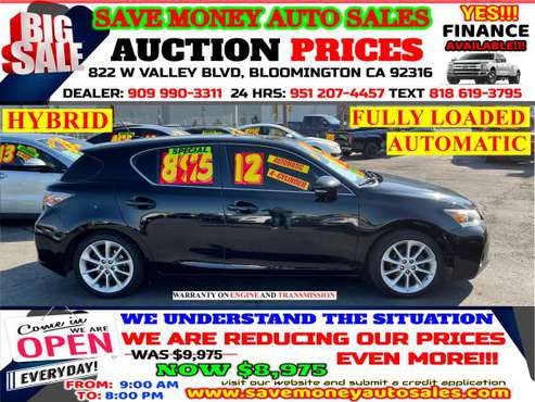 2012 LEXUS CT 200H>4 CYLDS>HYBRID >CALL 24HR - cars & trucks - by... for sale in BLOOMINGTON, CA