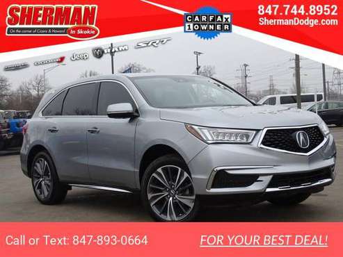 2019 Acura MDX 3 5L Technology Package suv Lunar Silver Metallic for sale in Skokie, IL