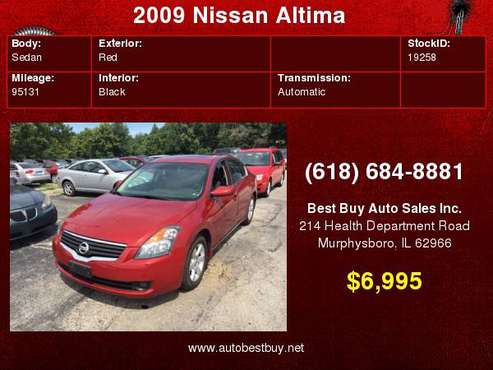 2009 Nissan Altima 2.5 SL 4dr Sedan Call for Steve or Dean for sale in Murphysboro, IL