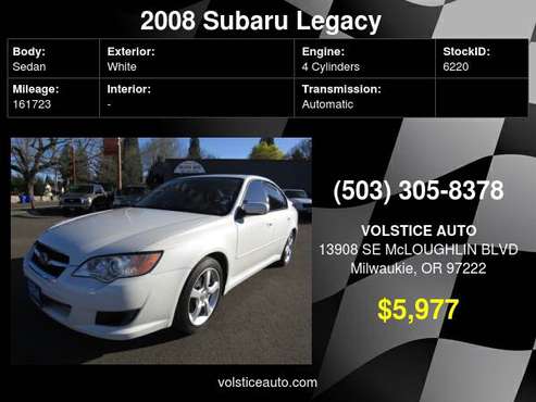 2008 Subaru Legacy H4 Auto *PEARL WHITE* RUNS AWESOME !!! - cars &... for sale in Milwaukie, OR