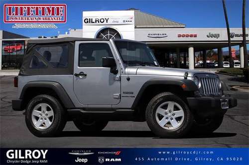 2018 Jeep Wrangler JK 4x4 4WD Certified Sport SUV for sale in Gilroy, CA