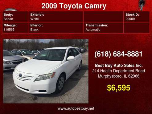 2009 Toyota Camry LE 4dr Sedan 5A Call for Steve or Dean - cars &... for sale in Murphysboro, IL