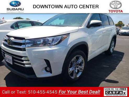 2019 Toyota Highlander Limited suv Blizzard Pearl for sale in Oakland, CA