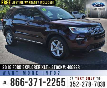 2018 FORD EXPLORER XLT Touchscreen, Cruise Control, Leather for sale in Alachua, FL