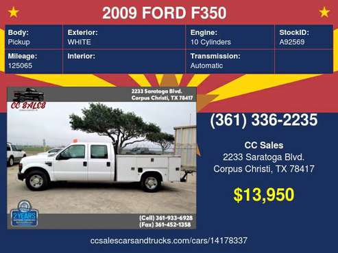 2009 FORD F350 SUPER DUTY - - by dealer - vehicle for sale in Corpus Christi, TX